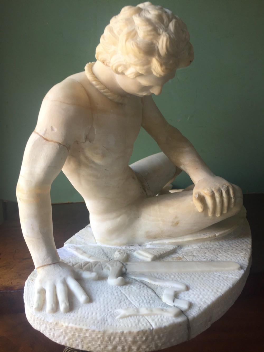 Late C19th Italian carved alabaster 