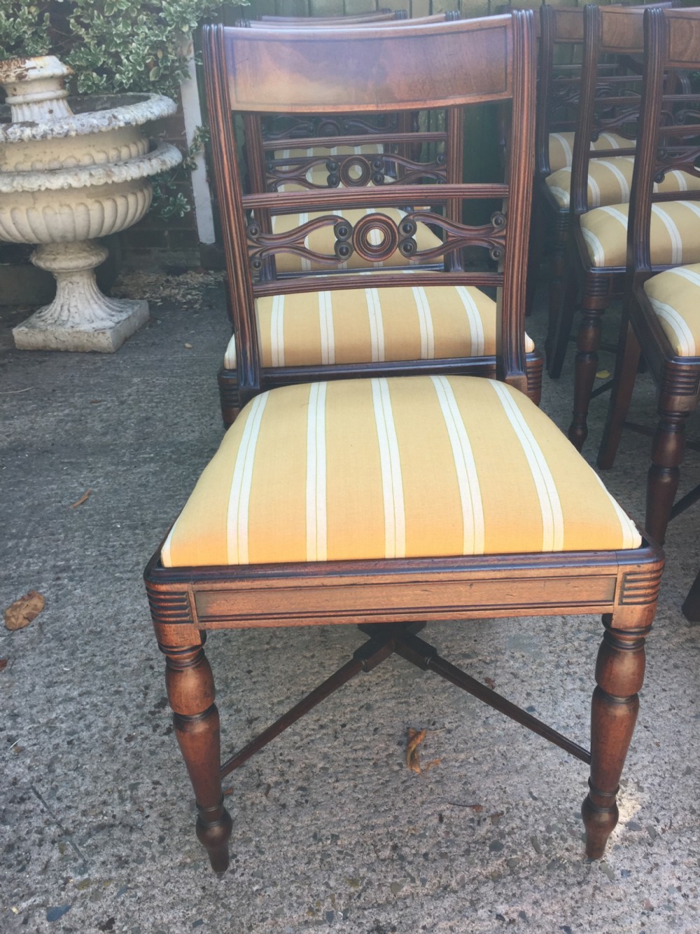 Fine set of 10 early C19th Scottish Regency period mahogany dining chairs. View III