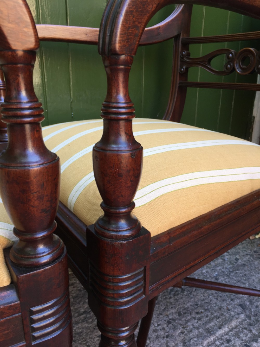 Fine set of 10 early C19th Scottish Regency period mahogany dining chairs. View XII