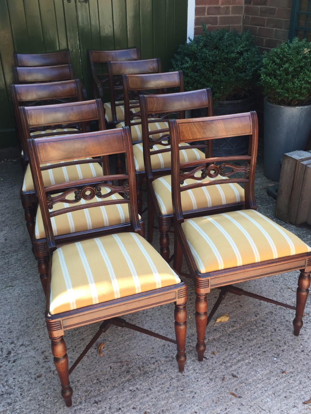 Fine set of 10 early C19th Scottish Regency period mahogany dining chairs. View XXIX