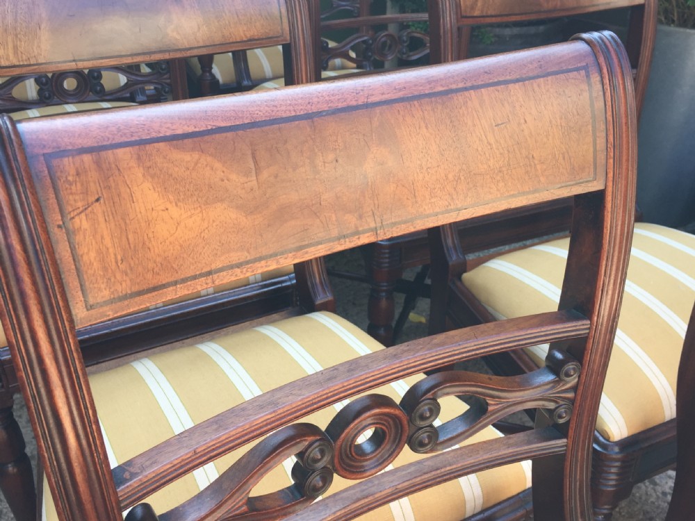 Fine set of 10 early C19th Scottish Regency period mahogany dining chairs. View XXX