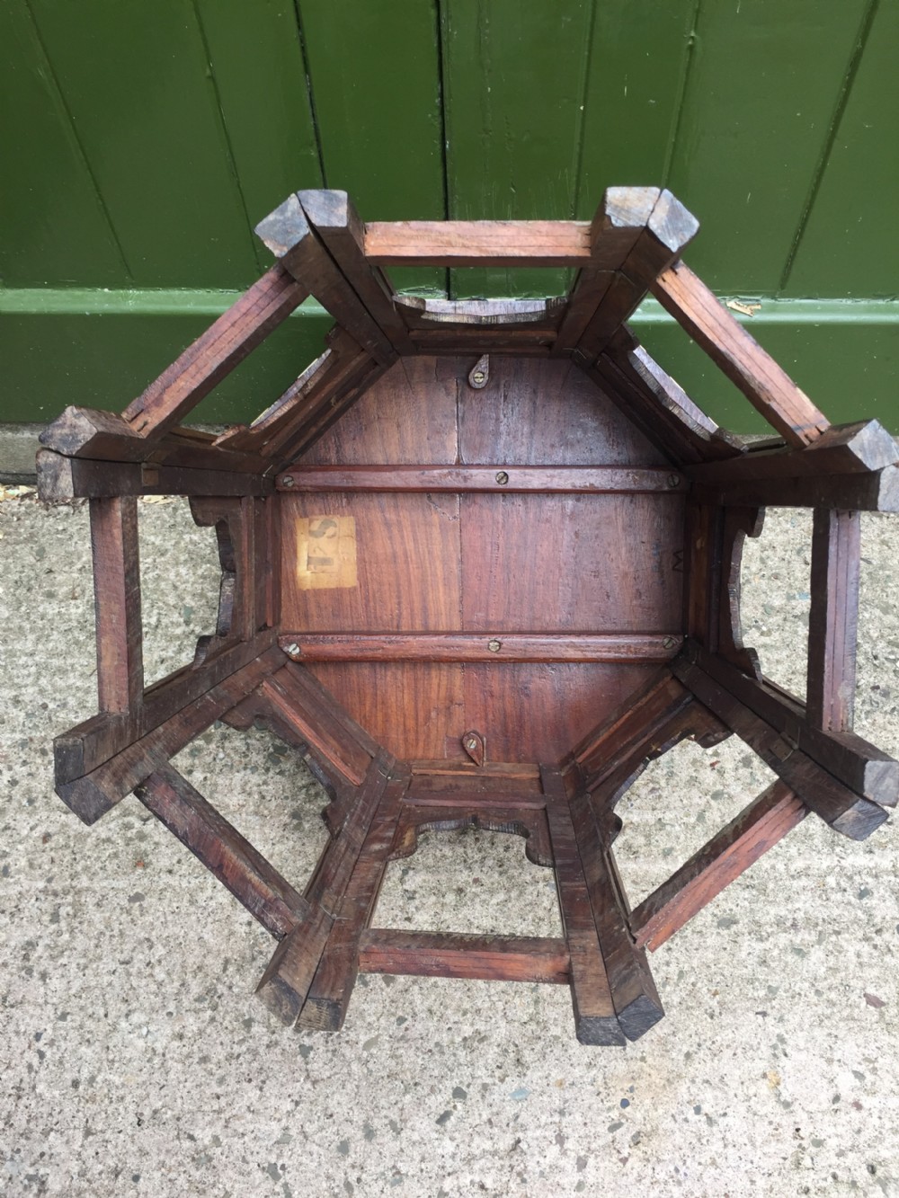 Late C19th Anglo-Indian Hoshiarpur ivory inlaid octagonal shisham table. View X