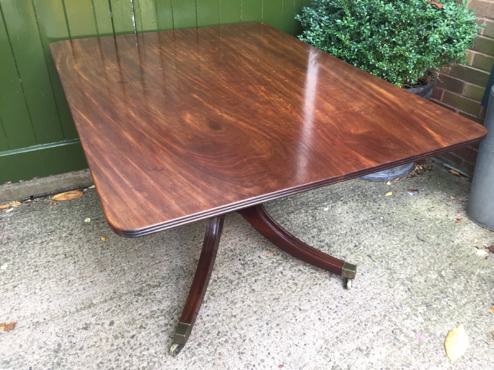 Early C19th Regency period mahogany rectangular breakfast or dining table. View XVI