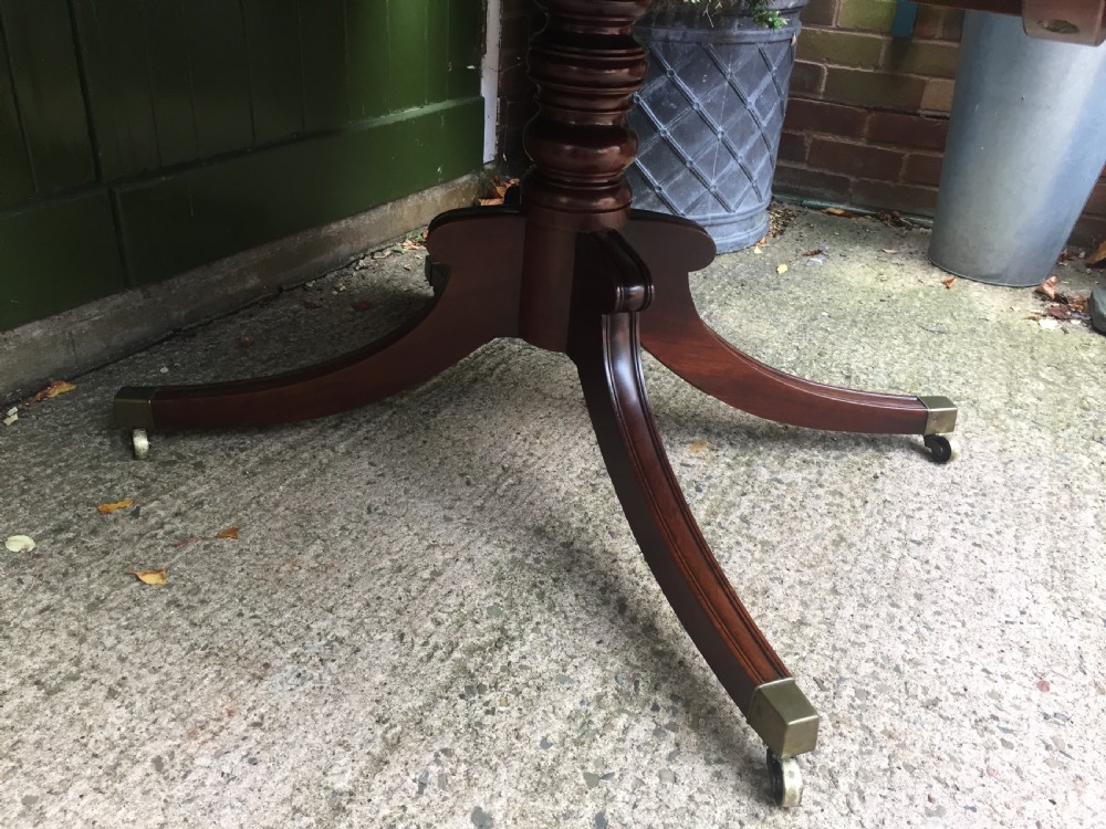 Early C19th Regency period mahogany rectangular breakfast or dining table. View XVII