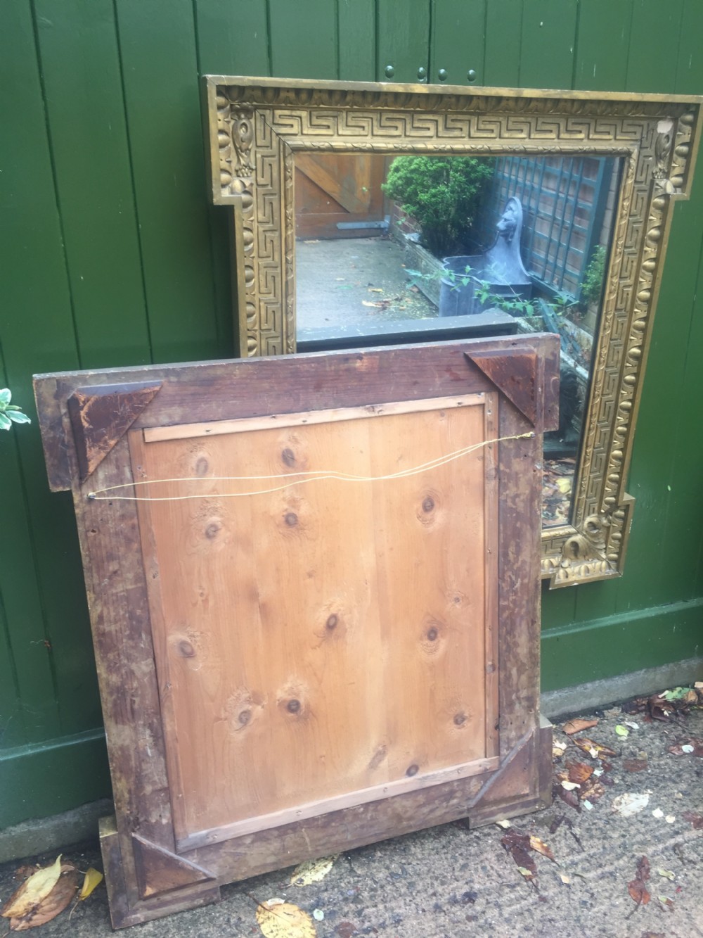 Pair of early C19th Georgian revival gilt-framed mirrors in the manner of William Kent in the Palladian architectural style . View XIII