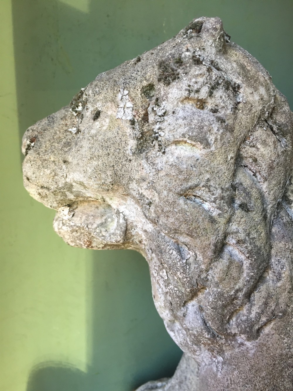 Early C20th composition stone sculpture of a winged lion , probably depicting the Lion of St. Mark. View VII