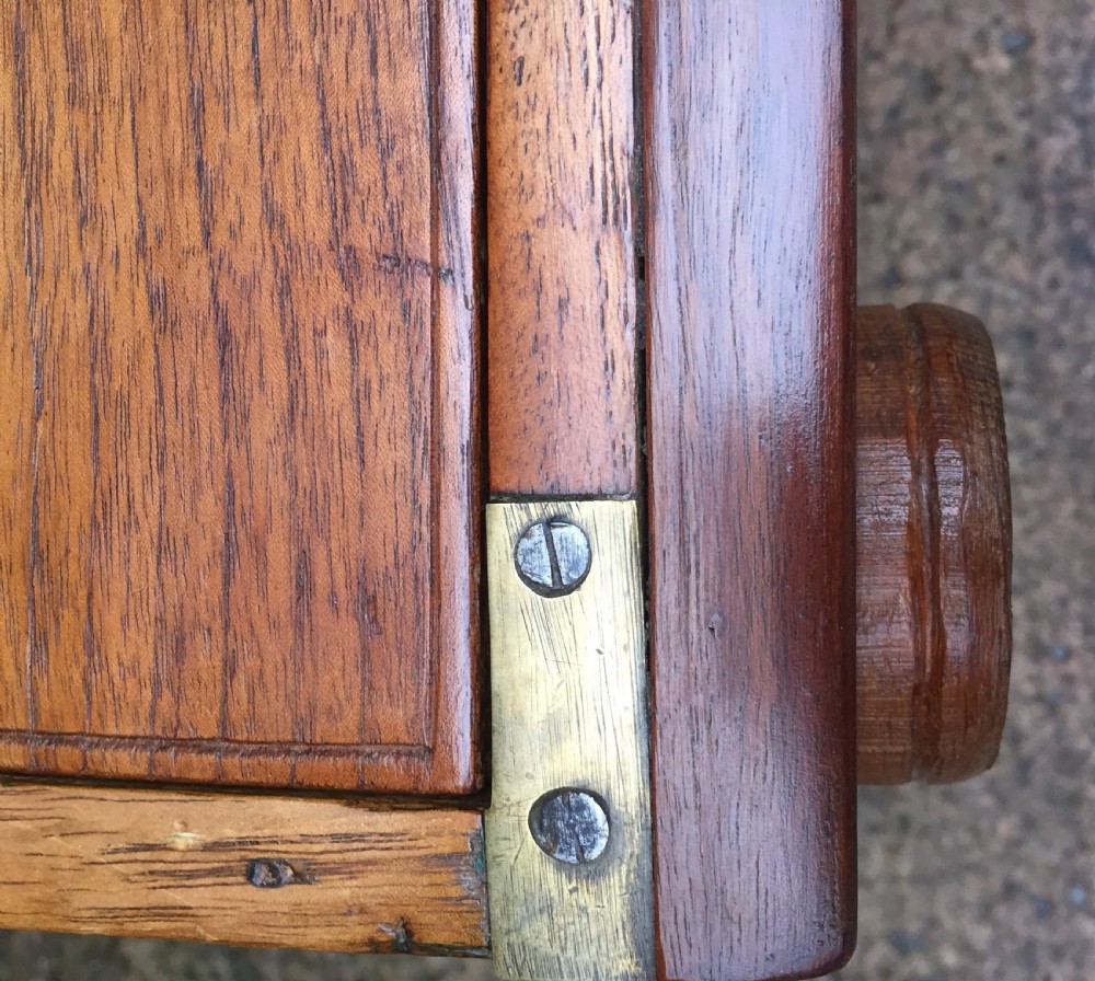 C19th Naval Officer's  brass-bound teak 2-part campaign chest of drawers . View XVII