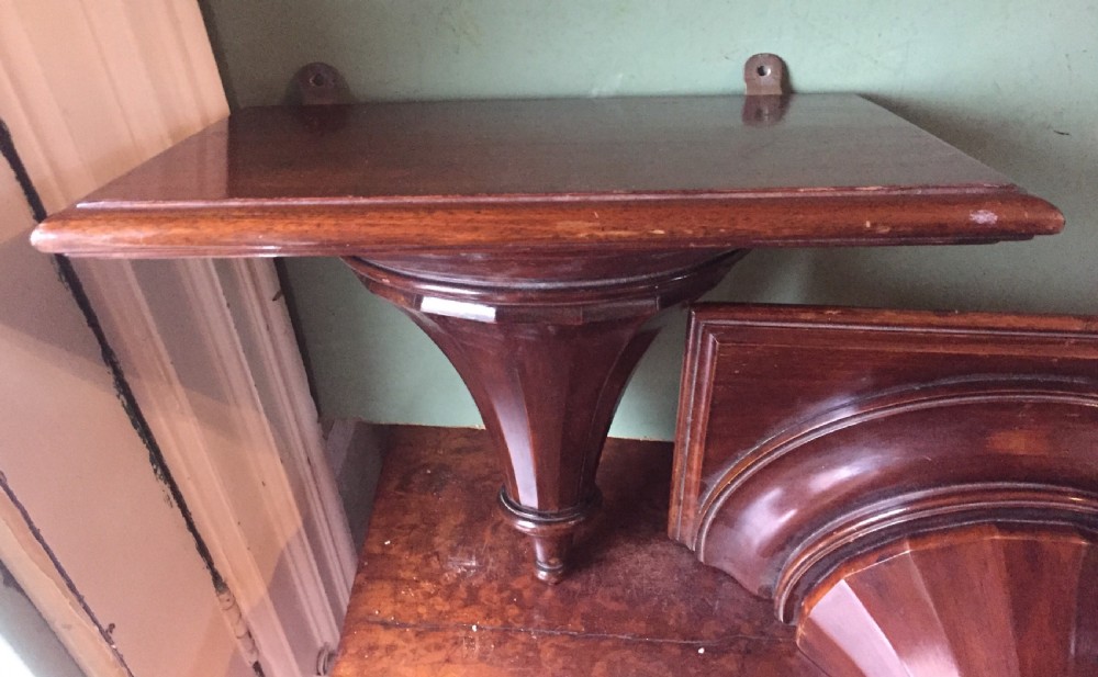 Pair of high quality late C19th mahogany wall display brackets in the late C18th neo-classical style. View IV