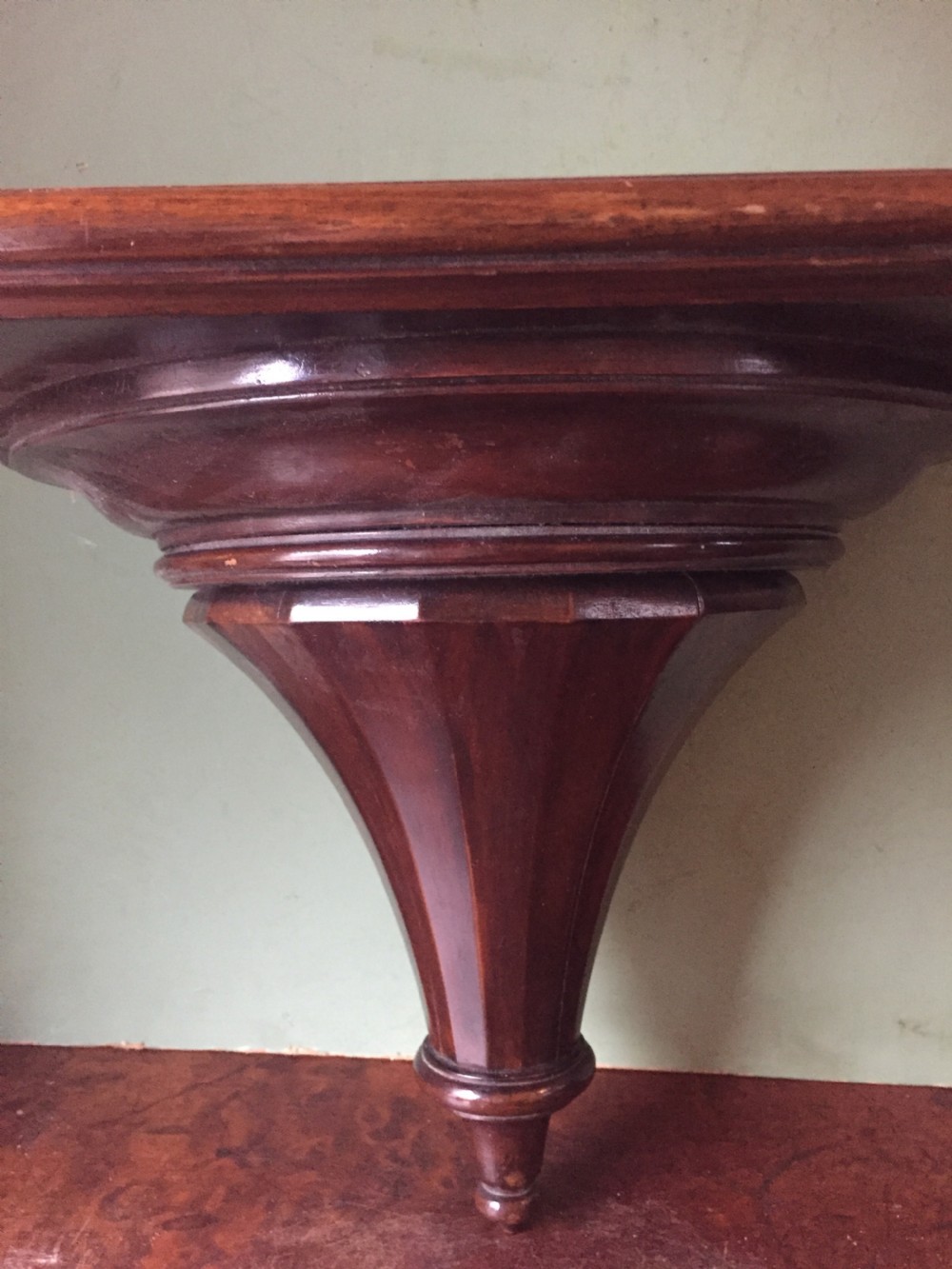 Pair of high quality late C19th mahogany wall display brackets in the late C18th neo-classical style. View VII