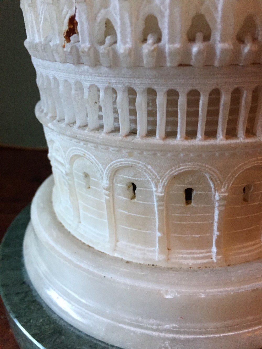 C19th Italian carved alabaster 'Grand Tour' souvenir model of the Baptistery, Pisa , Italy. View VIII