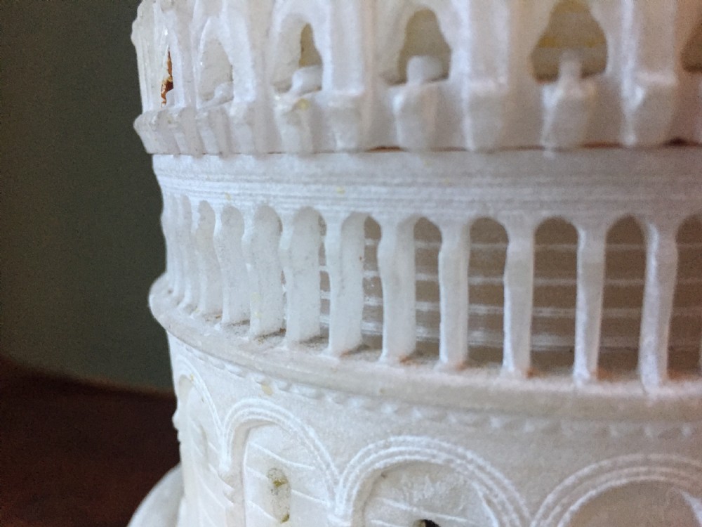 C19th Italian carved alabaster 'Grand Tour' souvenir model of the Baptistery, Pisa , Italy. View X