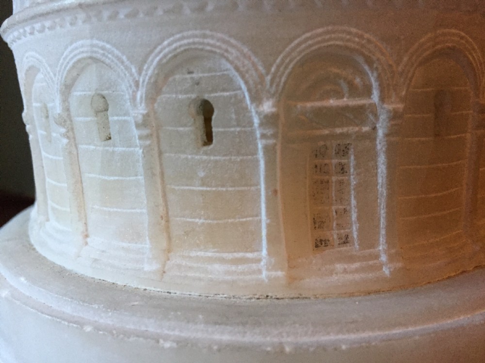 C19th Italian carved alabaster 'Grand Tour' souvenir model of the Baptistery, Pisa , Italy. View XIV