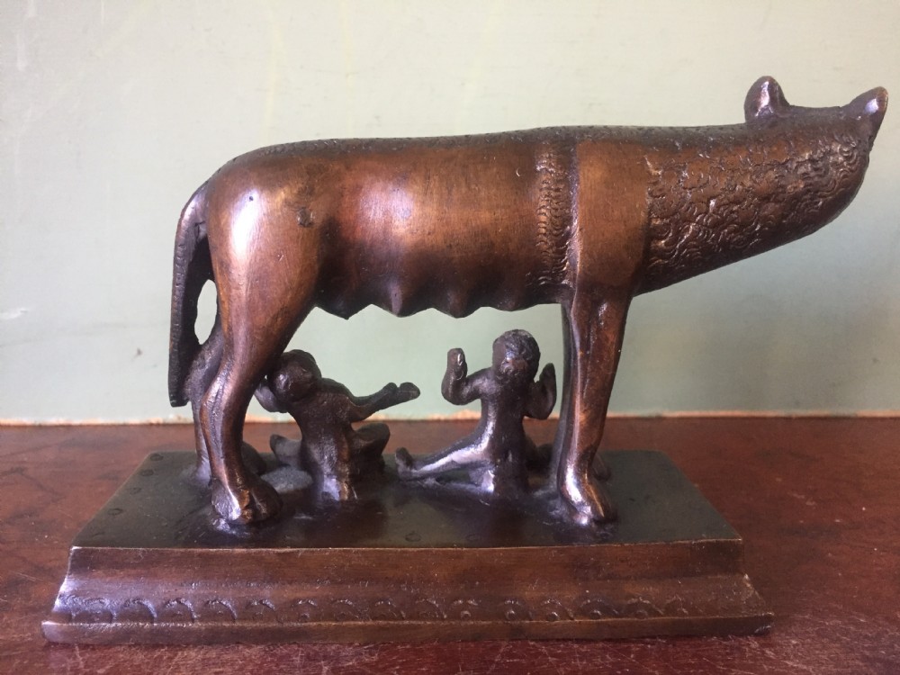 Late C19th Italian bronze 'Grand Tour' souvenir sculpture of the Capitoline Wolf. View V