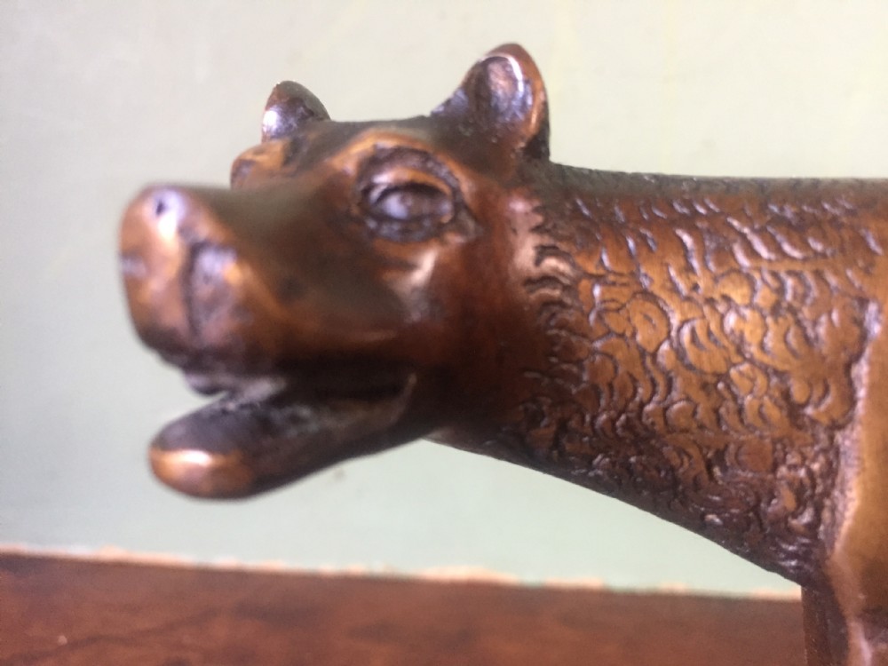 Late C19th Italian bronze 'Grand Tour' souvenir sculpture of the Capitoline Wolf. View X