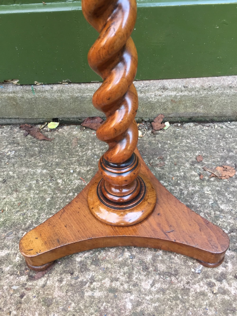 Mid C19th walnut oval- topped wine table  or candlestand, by Charles Hindley & Sons London. View VIII