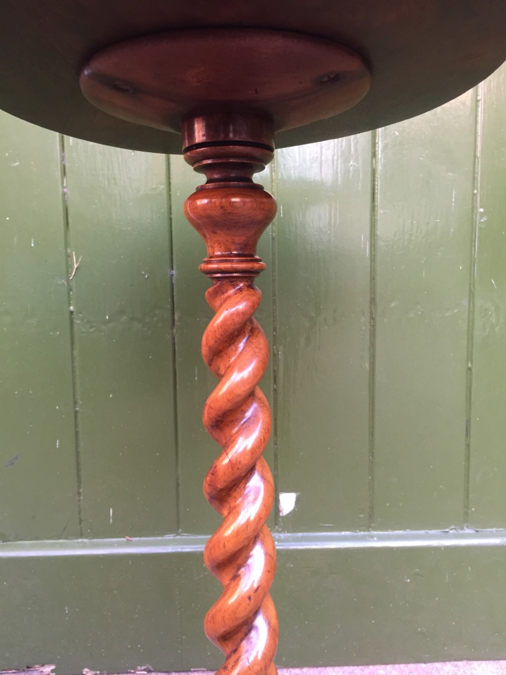 Mid C19th walnut oval- topped wine table  or candlestand, by Charles Hindley & Sons London. View IX