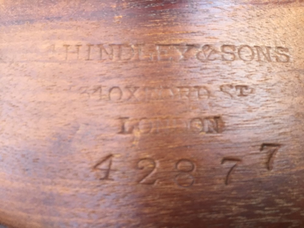 Mid C19th walnut oval- topped wine table  or candlestand, by Charles Hindley & Sons London. View XIII