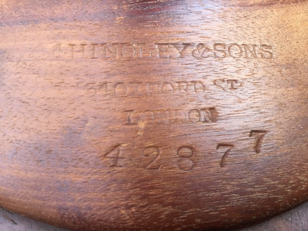 Mid C19th walnut oval- topped wine table  or candlestand, by Charles Hindley & Sons London. View XIV