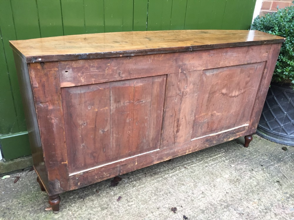Elegant late C18th George III period mahogany bow-fronted 2-door side cabinet of restrained design and rare narrow proportions. View XXVII