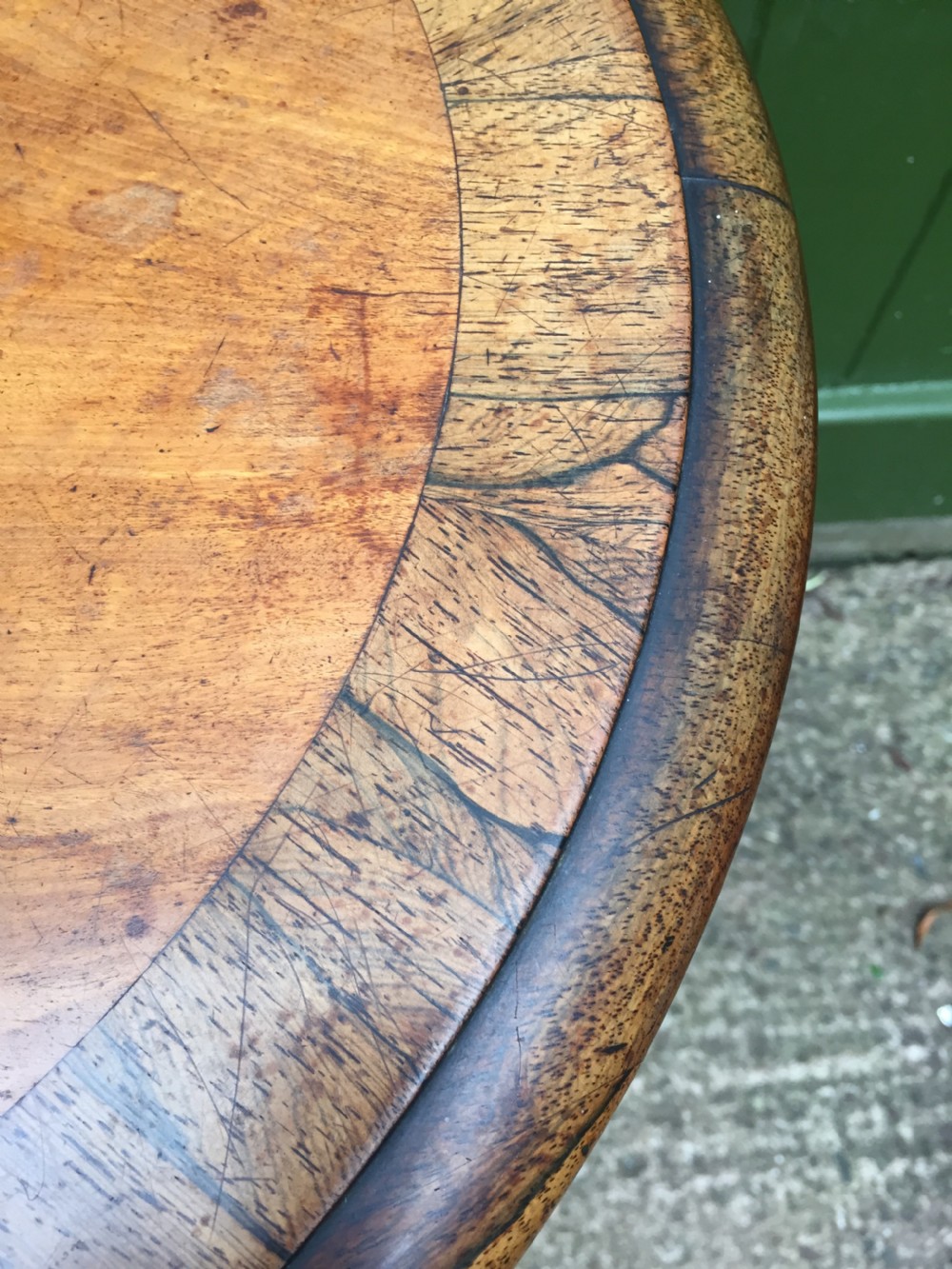 Fine quality early C19th George IV period rosewood and satinwood sewing or work table of unusual form . View X