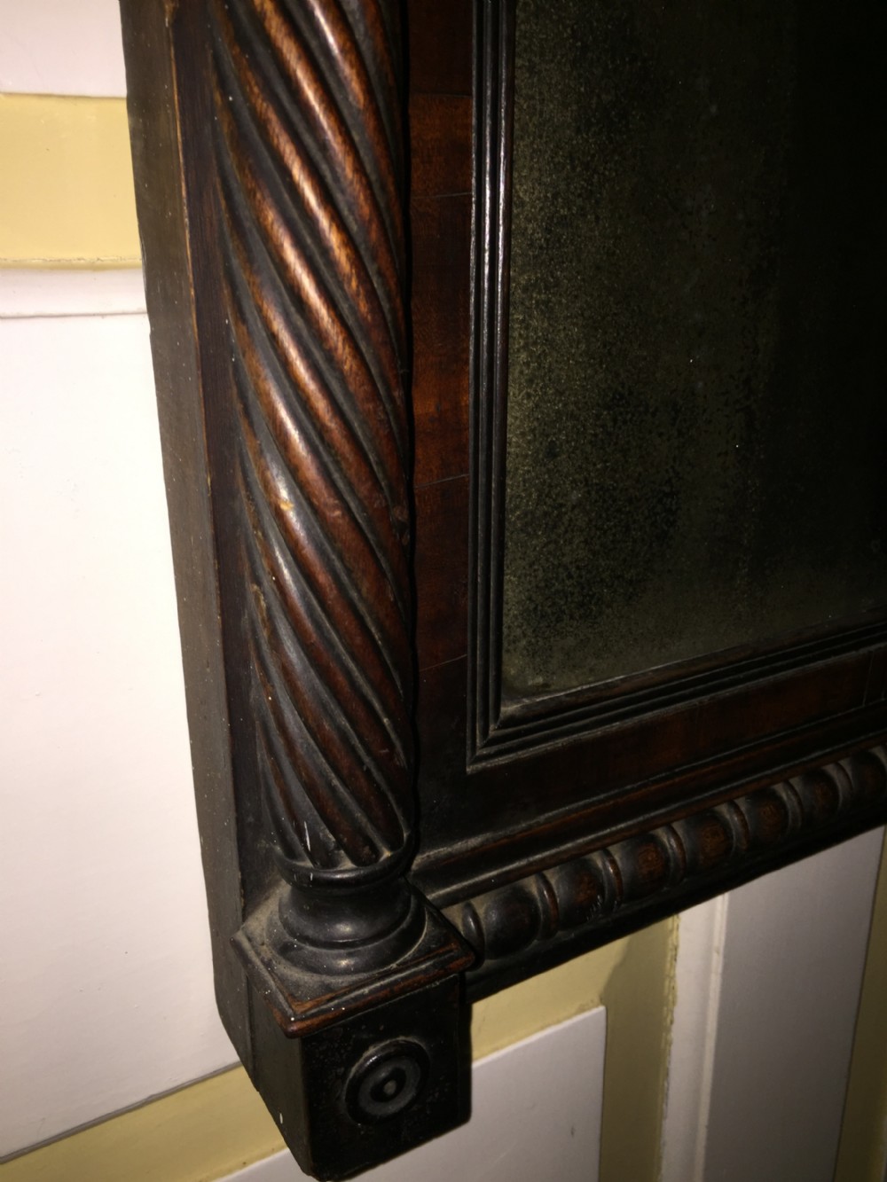 Early C19th Regency period mahogany framed pier mirror of architectural inspiration. View VII