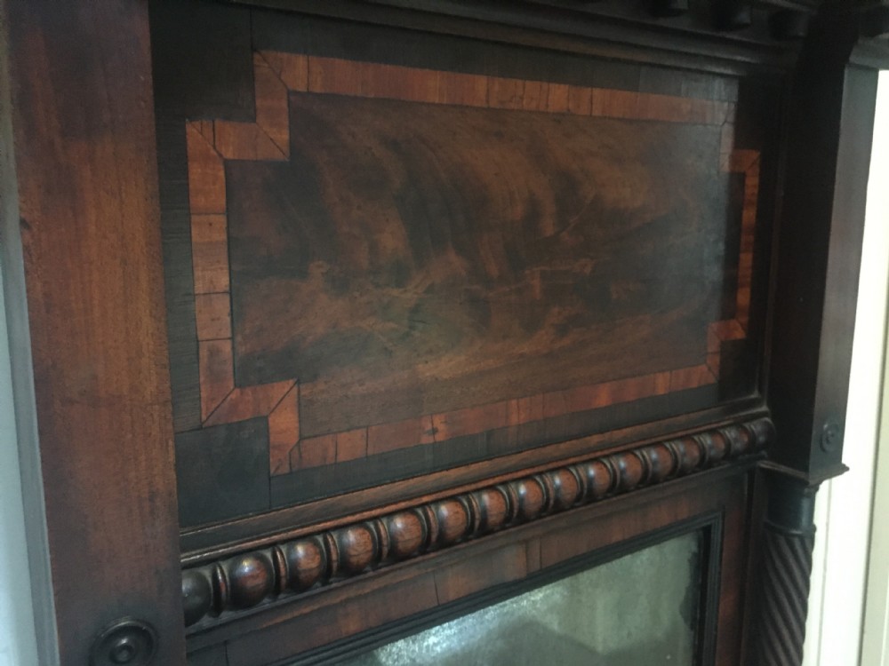 Early C19th Regency period mahogany framed pier mirror of architectural inspiration. View XIV