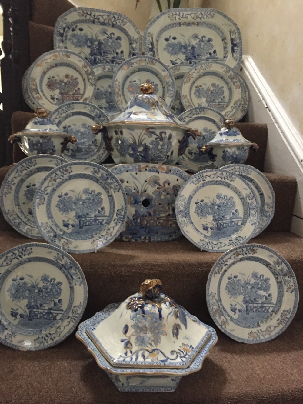 Highly decorative mid C19th Mason's Ironstone china part dinner service. View II