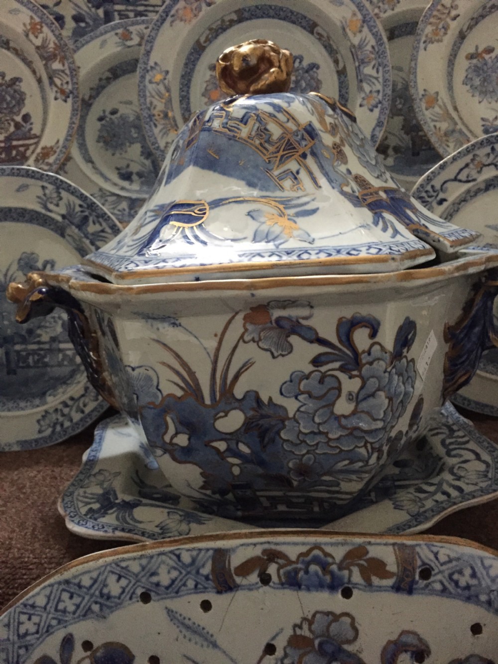 Highly decorative mid C19th Mason's Ironstone china part dinner service. View III