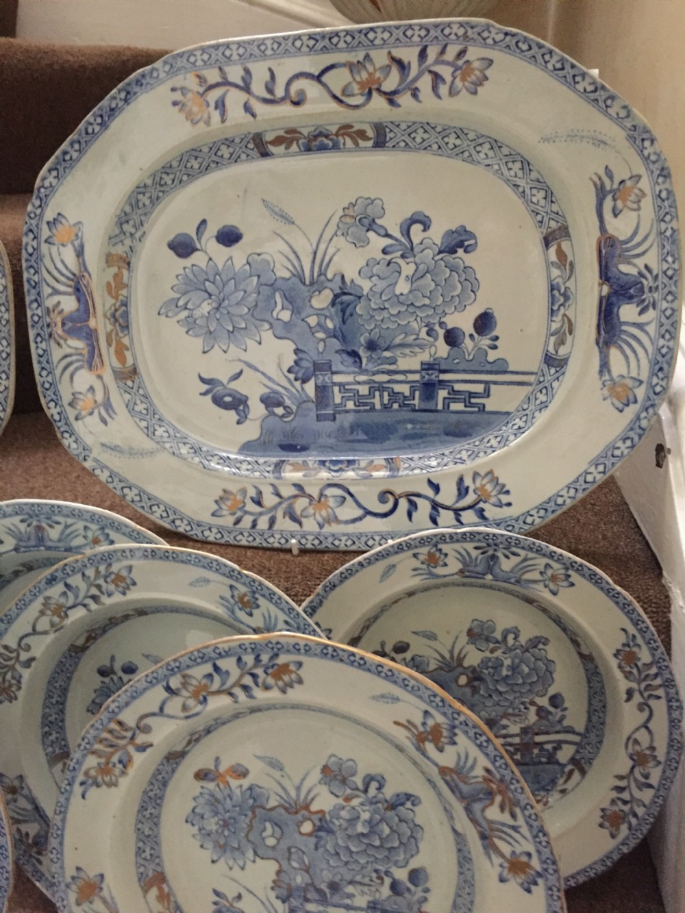 Highly decorative mid C19th Mason's Ironstone china part dinner service. View VI