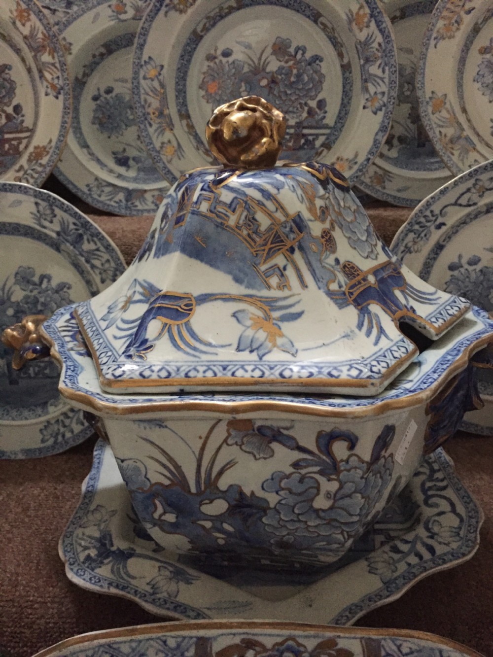Highly decorative mid C19th Mason's Ironstone china part dinner service. View XII