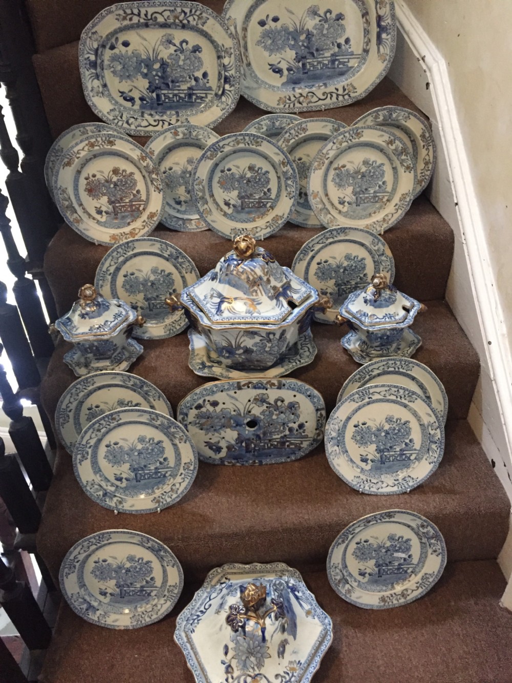 Highly decorative mid C19th Mason's Ironstone china part dinner service. View XX