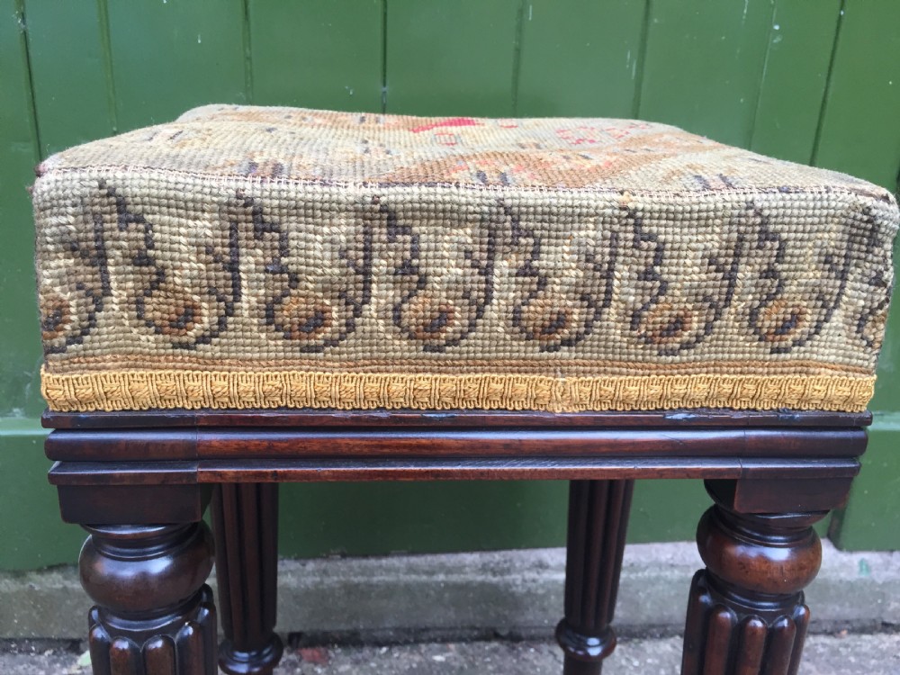 Early C19th George IV period mahogany framed dressing stool in the manner of Gillows of Lancaster. View VI