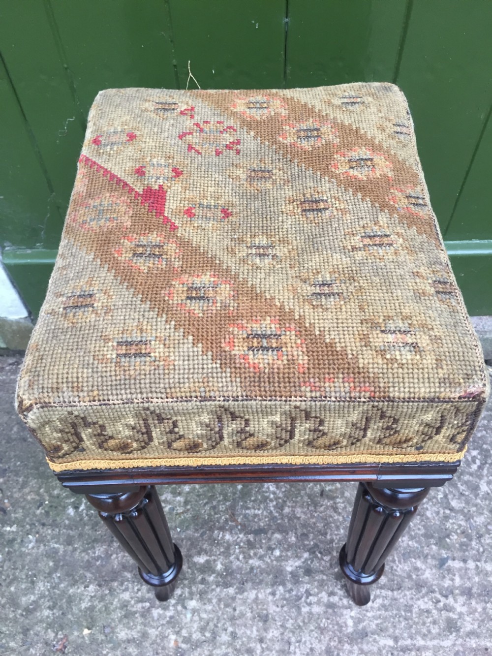 Early C19th George IV period mahogany framed dressing stool in the manner of Gillows of Lancaster. View XI