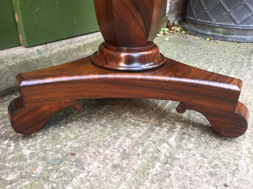 Early C19th George IV period rosewood circular pedestal table of outstanding quality. View V