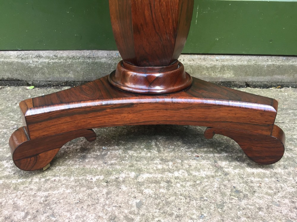 Early C19th George IV period rosewood circular pedestal table of outstanding quality. View IX