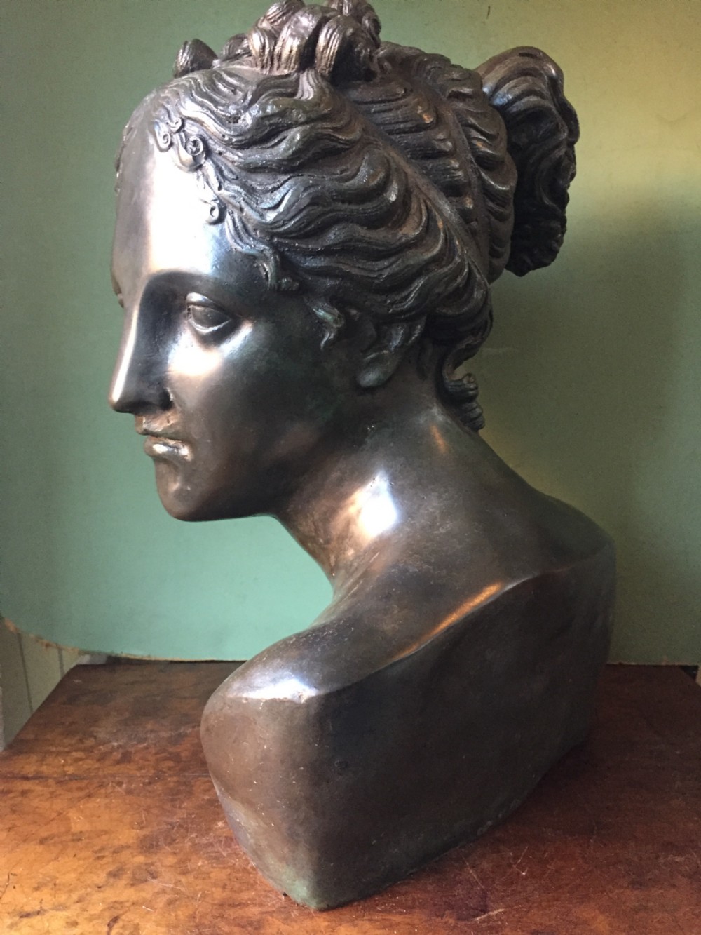 Late C19th life-size bronze bust study of  the 'Venus Italica” after Antonio Canova. View II
