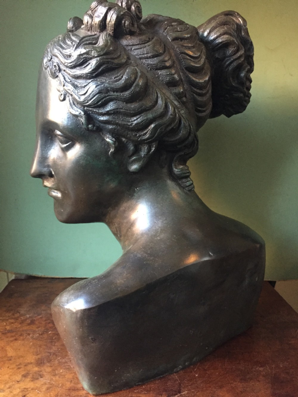 Late C19th life-size bronze bust study of  the 'Venus Italica” after Antonio Canova. View VIII