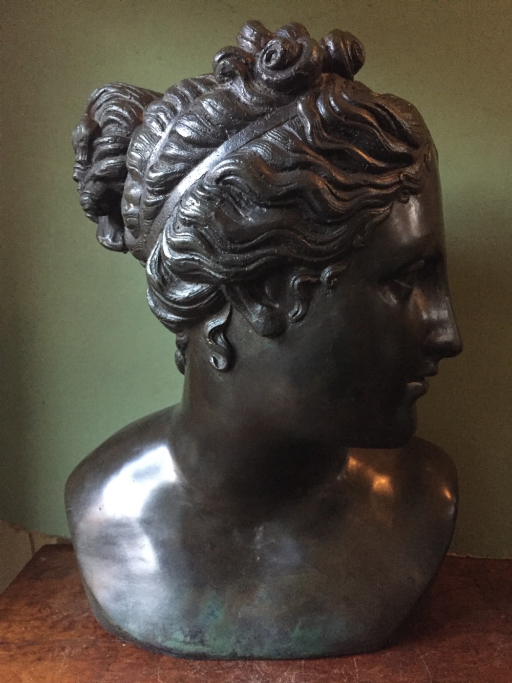 Late C19th life-size bronze bust study of  the 'Venus Italica” after Antonio Canova. View XVIII