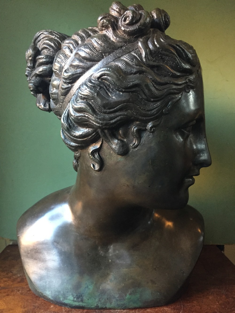 Late C19th life-size bronze bust study of  the 'Venus Italica” after Antonio Canova.