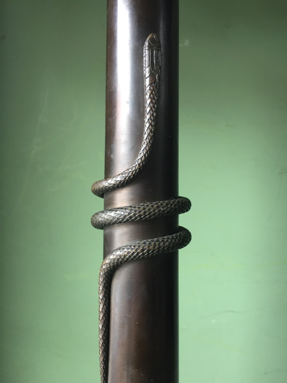 Imposing pair of early C19th French Charles X period bronze lamps on 'rouge griotte' marble bases. View VI