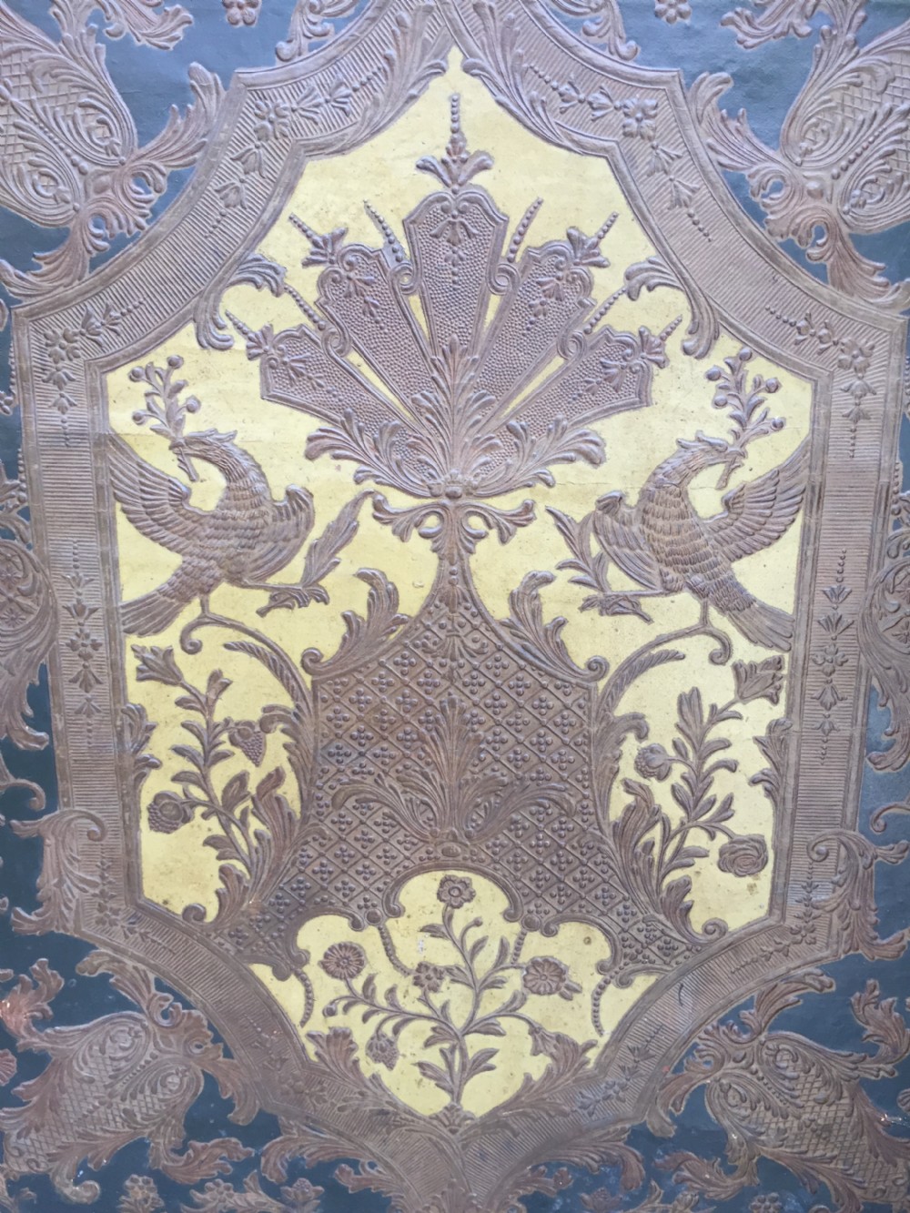 Large and impressive late C19th 'country-house' hinged and folding 6-panel room divider or screen . View XII