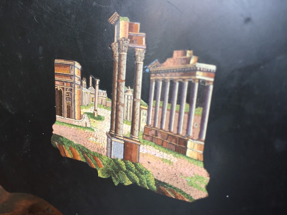 Fine late C19th Italian 'Grand Tour' souvenir marble paperweight with micro-mosaic panel . View XIV