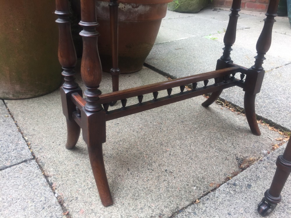 C19th Victorian period  miniature walnut drop-leaf 'Sutherland' table. View IX