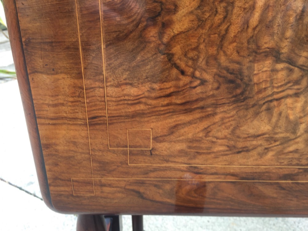 C19th Victorian period  miniature walnut drop-leaf 'Sutherland' table. View XIII