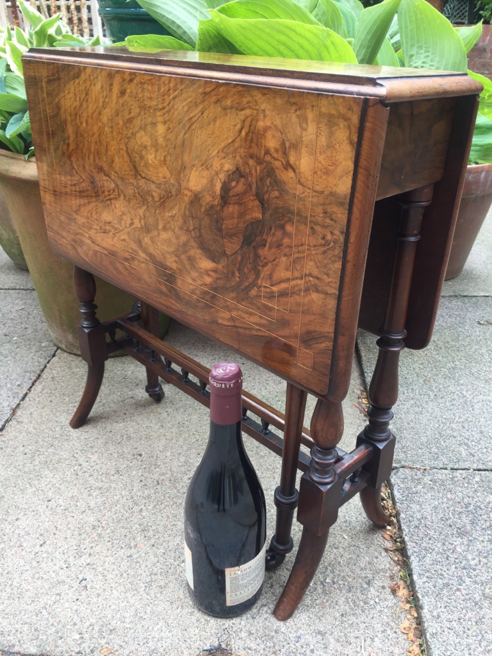 C19th Victorian period  miniature walnut drop-leaf 'Sutherland' table. View XIV