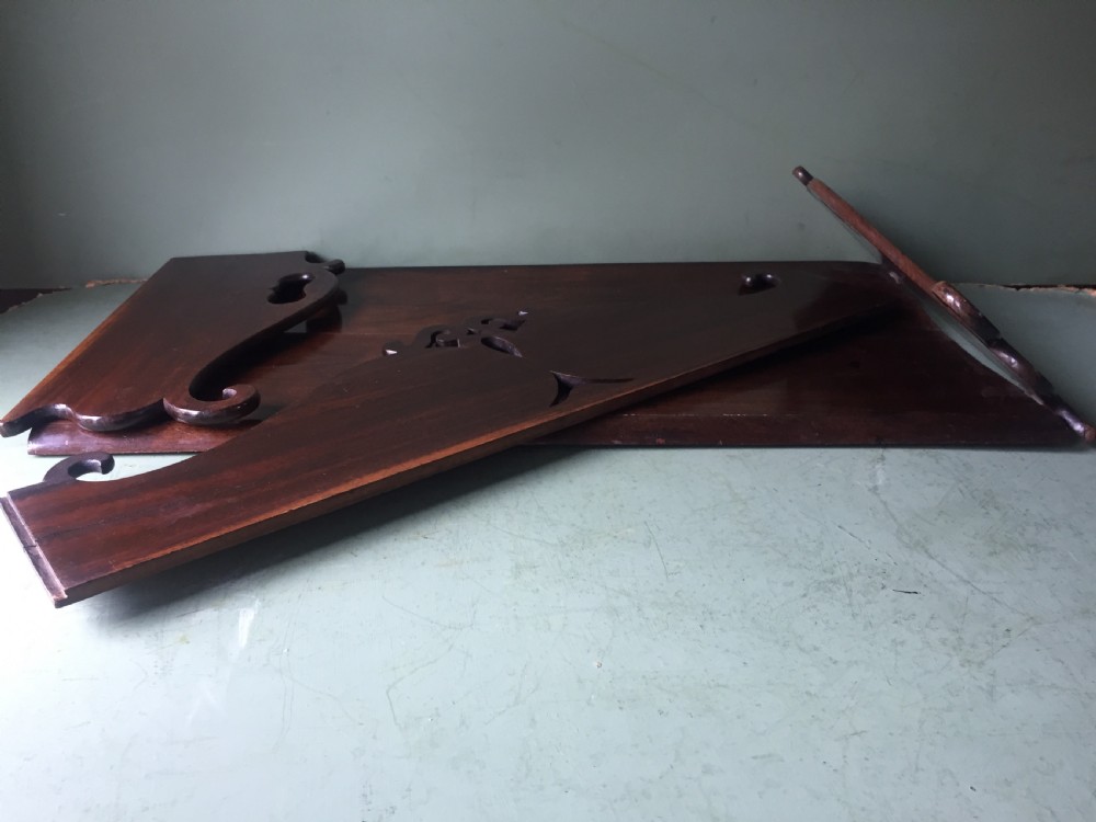 Finely-made and signed Madeiran mid C19th book-carrier in an exotic timber , possibly Andaman padauk. View XI