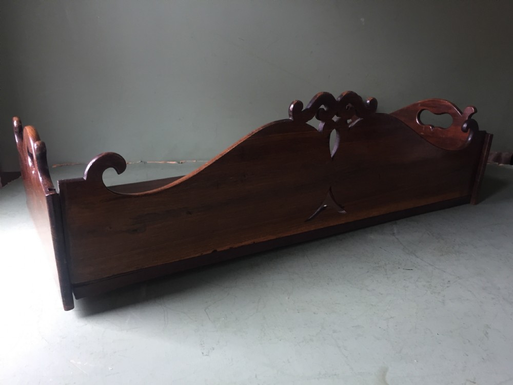 Finely-made and signed Madeiran mid C19th book-carrier in an exotic timber , possibly Andaman padauk. View VII