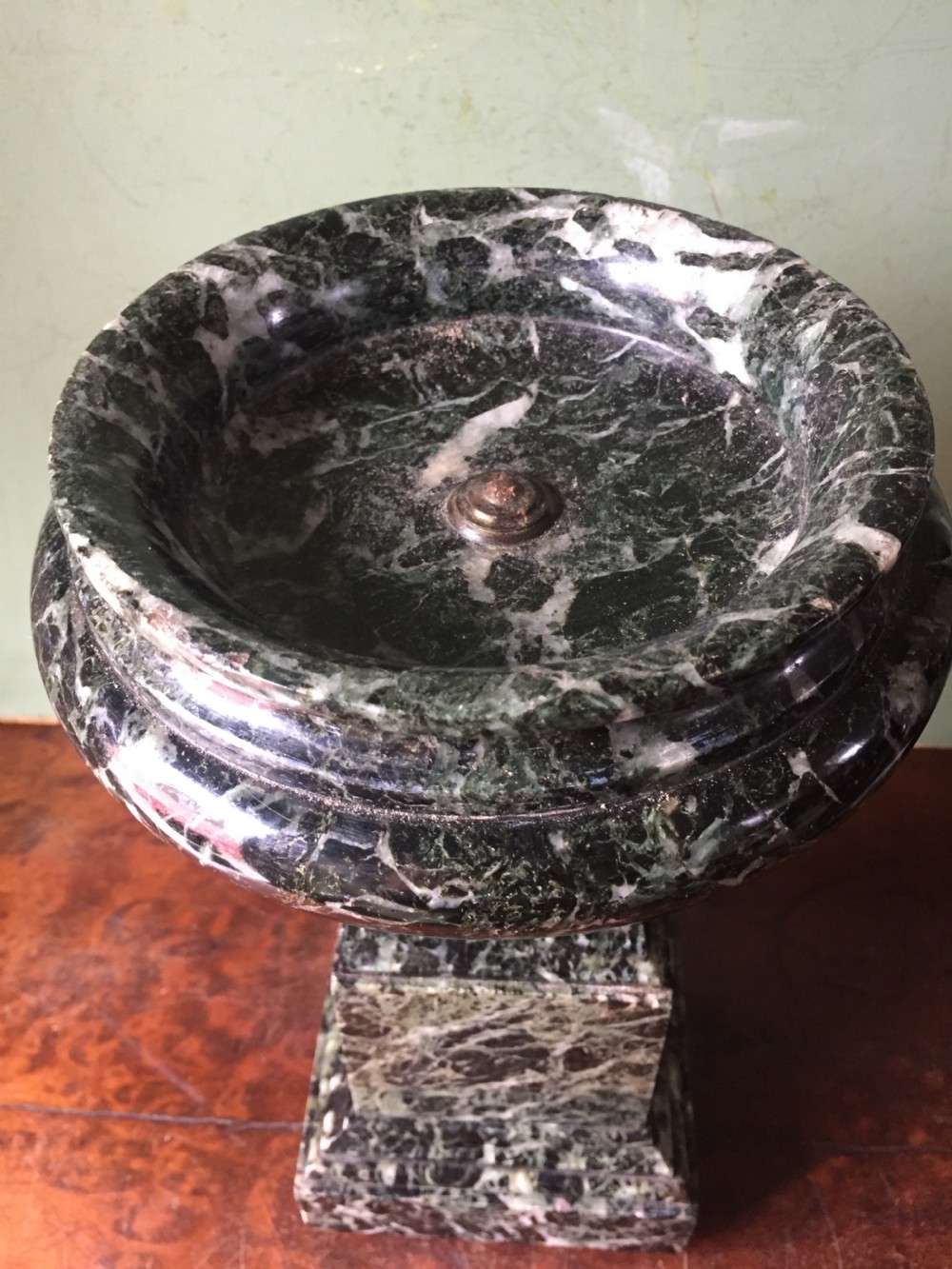 Pair of late C19th Italian 'verde antico ' marble tazzas. View VIII
