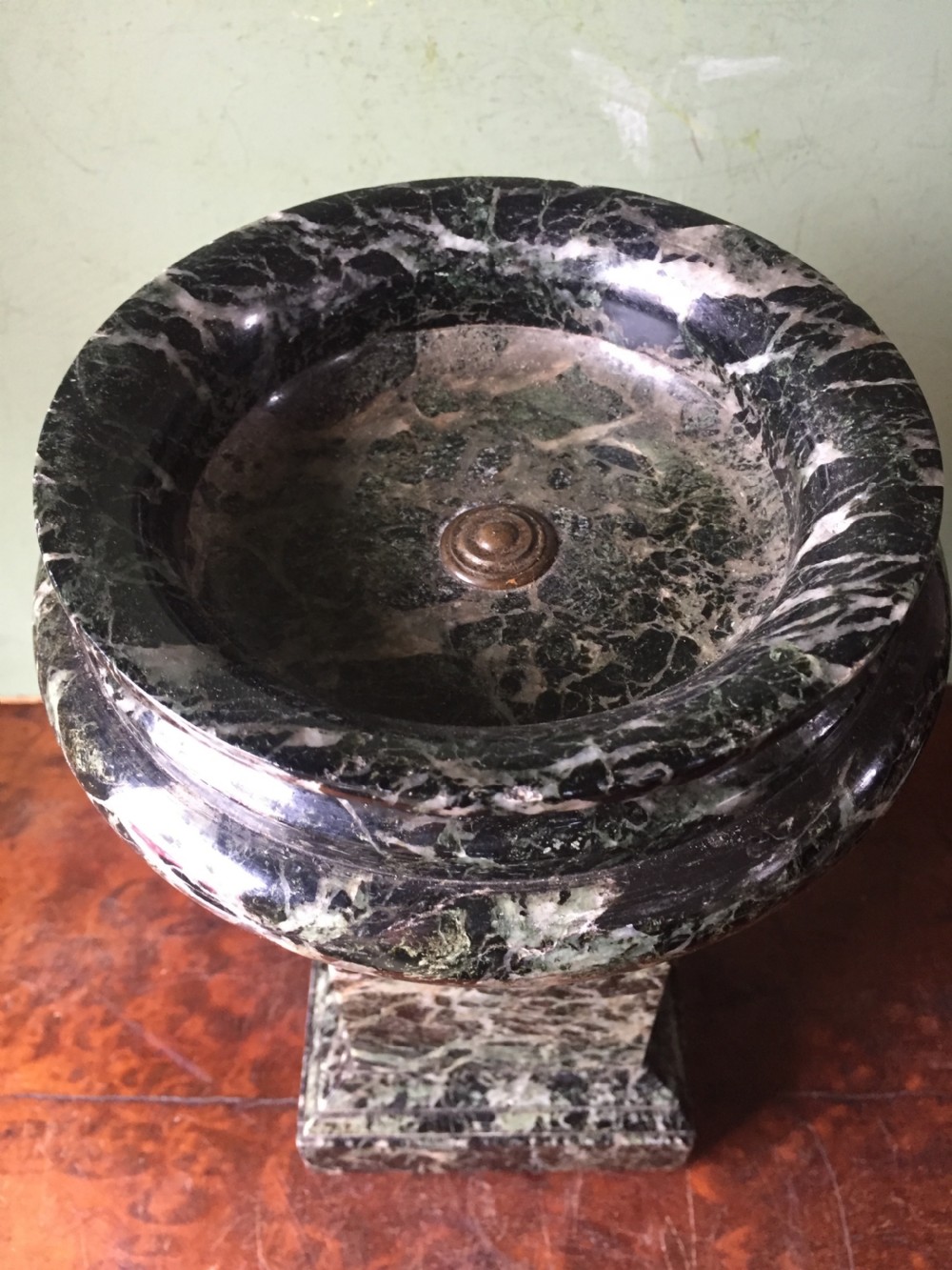 Pair of late C19th Italian 'verde antico ' marble tazzas. View XII