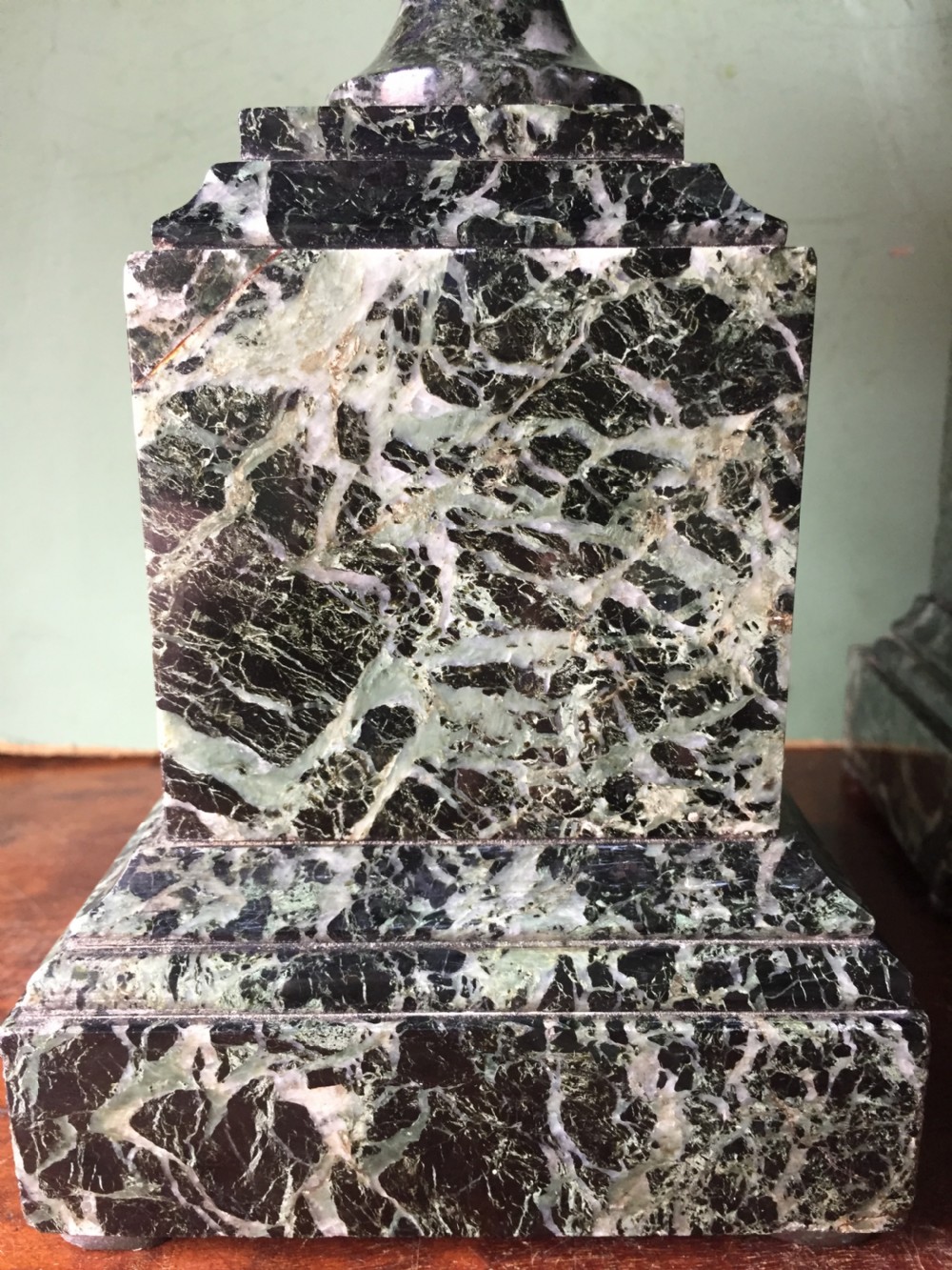 Pair of late C19th Italian 'verde antico ' marble tazzas. View XVI